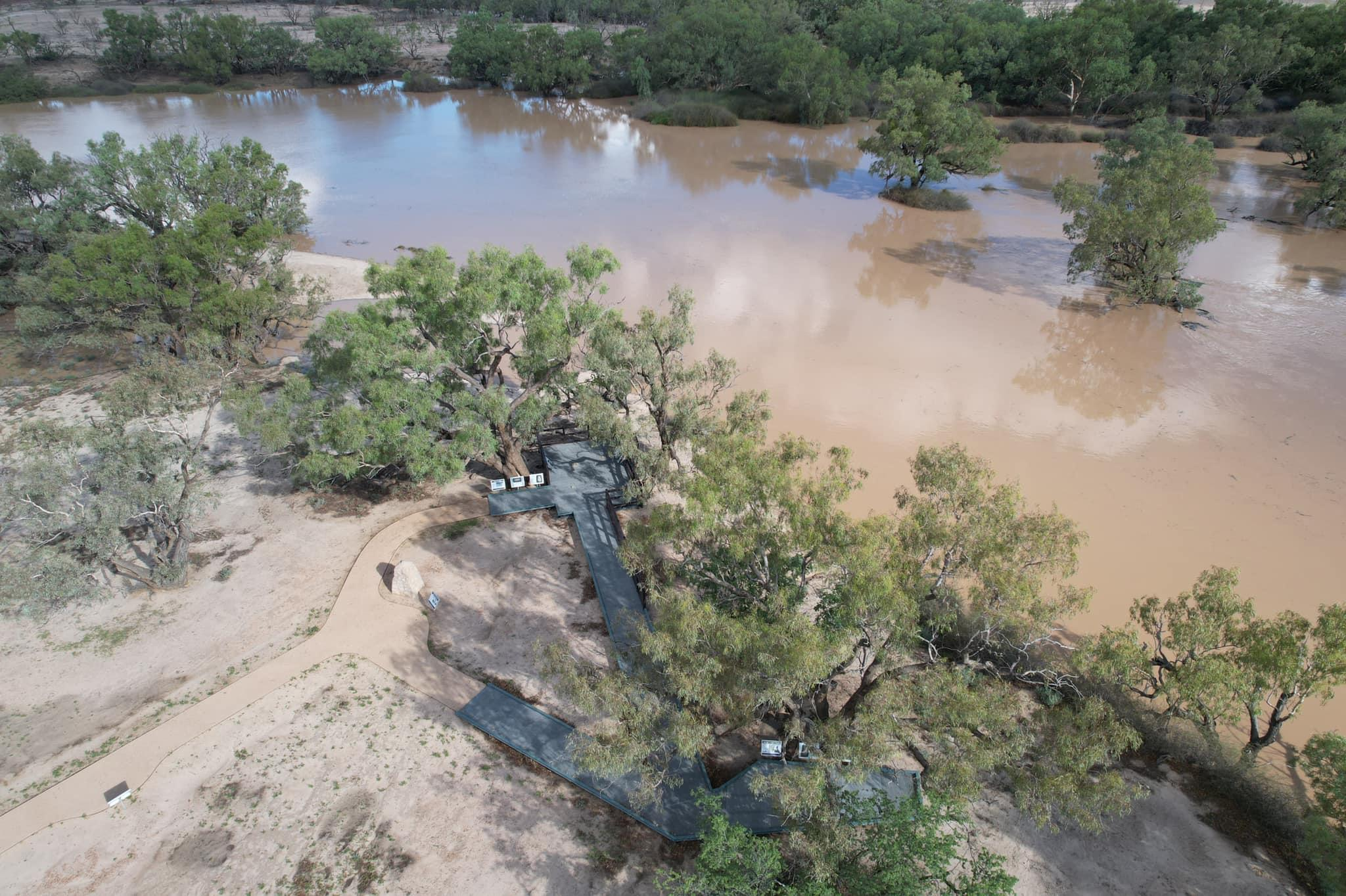 Aerial view of Dig Tree & Cooper Creek